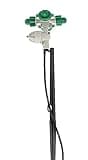 DIY Crafts Fogger Cross Misting Sprinkler 4 Head Hanging Assembly Humidification Stake Sprinkler Greenhouse Drip Lawn (14 Pcs Fogger Cross Misting Kit, Included Pipe + Faucet Connector + Accessory)
