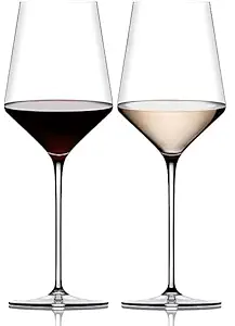 LEOMORD Crystal Wine Glasses Set of 2, 360 ML, Red & White Wine, Laser Cut Thin Rim, Long Stem, Ultra-Thin Lightweight, Wine Tasting