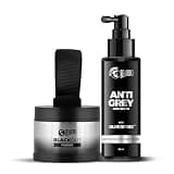 Beardo Anti Grey Hair Serum & Blackout Powder | Root Touch Up for Hair | Instantly Covers Grey Roots, Beard Patches & Bald Spots | Reverse Premature Greying, Restore Natural Look - Set of 2