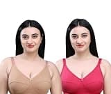 Women's Solid Regular Full Coverage Bra Set |Pack of 2 | Kalv_bra289,32B,Multi Multicolour