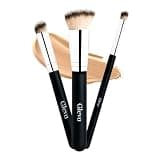 Gleva 3 Pcs Foundation Concealer Brushes Set, Under Eye Mini Angled Brush, Nose Contour Brush, Small Makeup Foundation Brushes Blending Liquid Cream Or Flawless Powder Cosmetics Buffing Kabuki Brushes