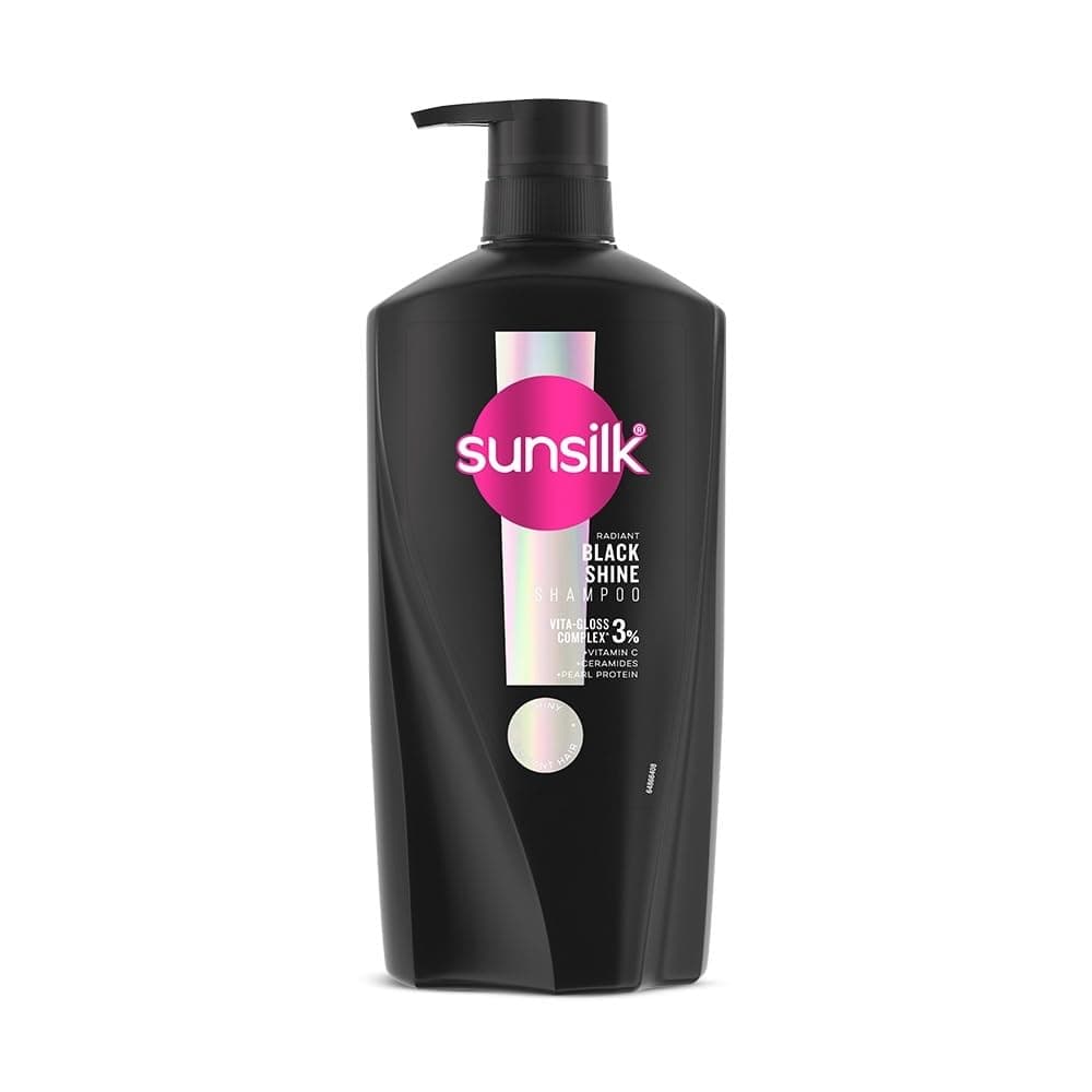 Sunsilk Radiant Black Shine Shampoo 650 ml || Infused with 3% VITA-GLOSS COMPLEX* || Gives Glass Shine Hair