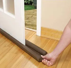 E-Cosmos Door Bottom Sealing Strip Guard for Home | Door Stoppers | Door Seal | Door Closers | Sound-Proof Reduce Noise Energy Saving Weather Stripping | Waterproof - Brown, (36 inch) (Pack of 1)