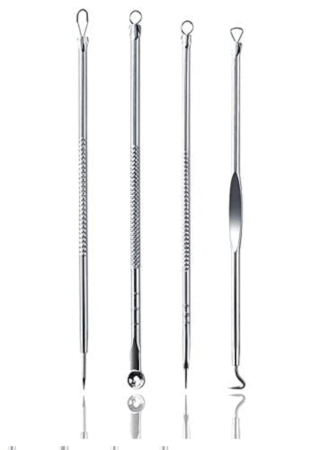 SAPRETAILER Stainless Steel Blackhead Pimple Blemish Extractor/Remover Tool (Set of 4)