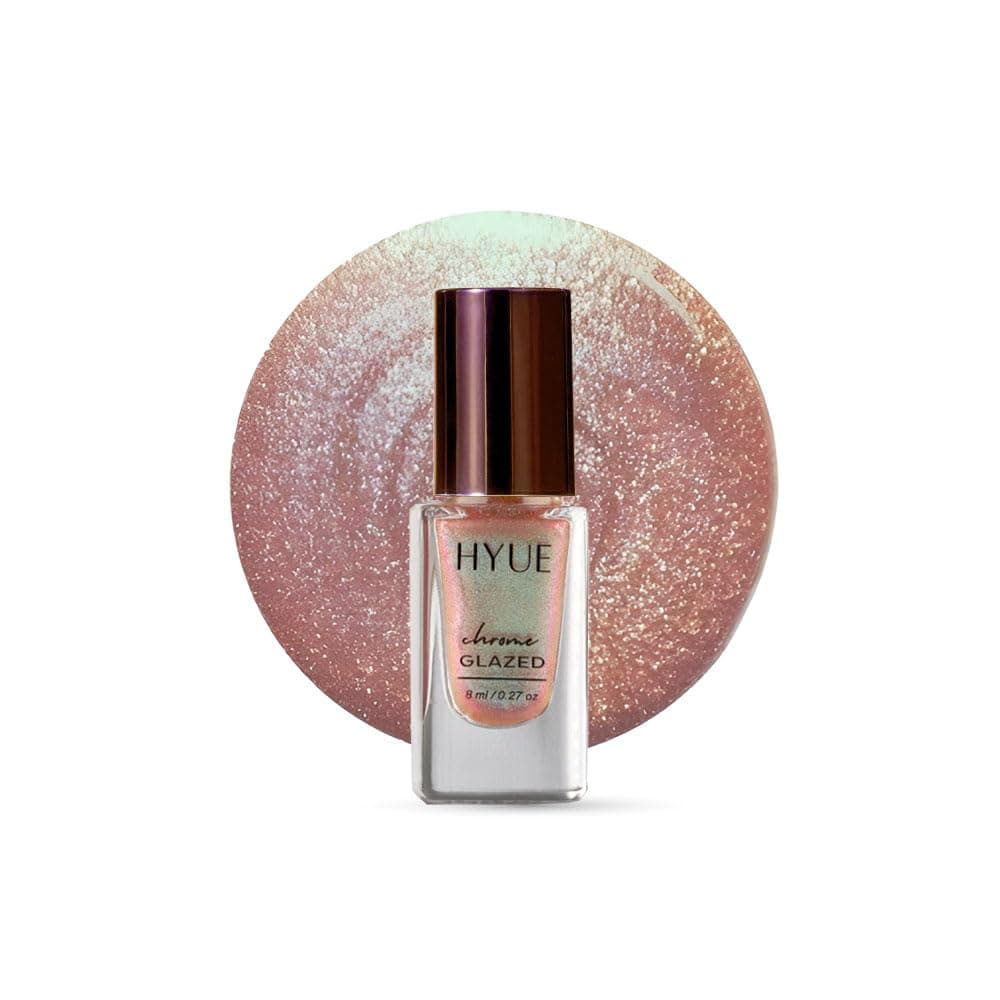 HYUE Chrome Glazed Nail Paint - 9 shades | Moonstone | 8 ml | Dual-toned | Long-lasting Shine | Color-Shifting Pigments | One Stroke Coverage | Gel Finish | Salon-like Nails | No UV Damage