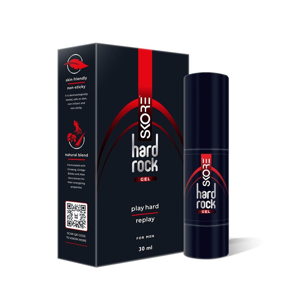 Skore Hardrock Gel | Skin Friendly | Non-sticky | Natural blend for Men | 30ml