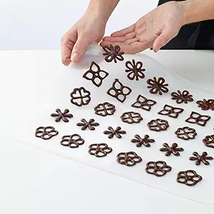 Patel Home Reusable Cake Decorating Stencil Sheet, Chocolate Garnishing Templates, Transparent, 10 Pieces Resuable Garnishing Sheet (Transparent Sheet 10pc) | Cake Decoration | Cake Fondant Sheet | Cake Mould Chocolate Decoration |