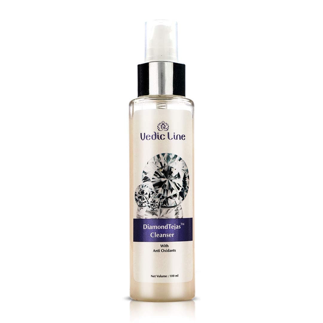 Vedicline Diamond Tejas Cleanser, Fades Dark Spots, Wrinkle & Fine Lines With Diamond Bhasma For Glowing Skin, 100ml