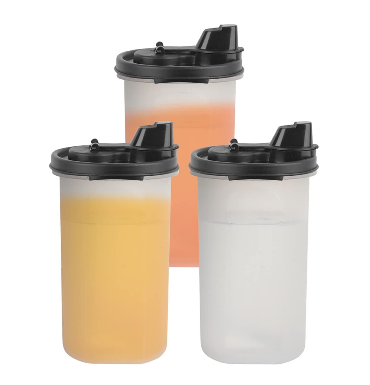 SIMPARTE Set of 3 Black Plastic Oil Dispensers – 585ml Each with Flip-Top Pouring Nozzle | Leak-Proof Oil Pourer & Container for Cooking and Kitchen Use | Easy Flow, BPA-Free for Everyday Use