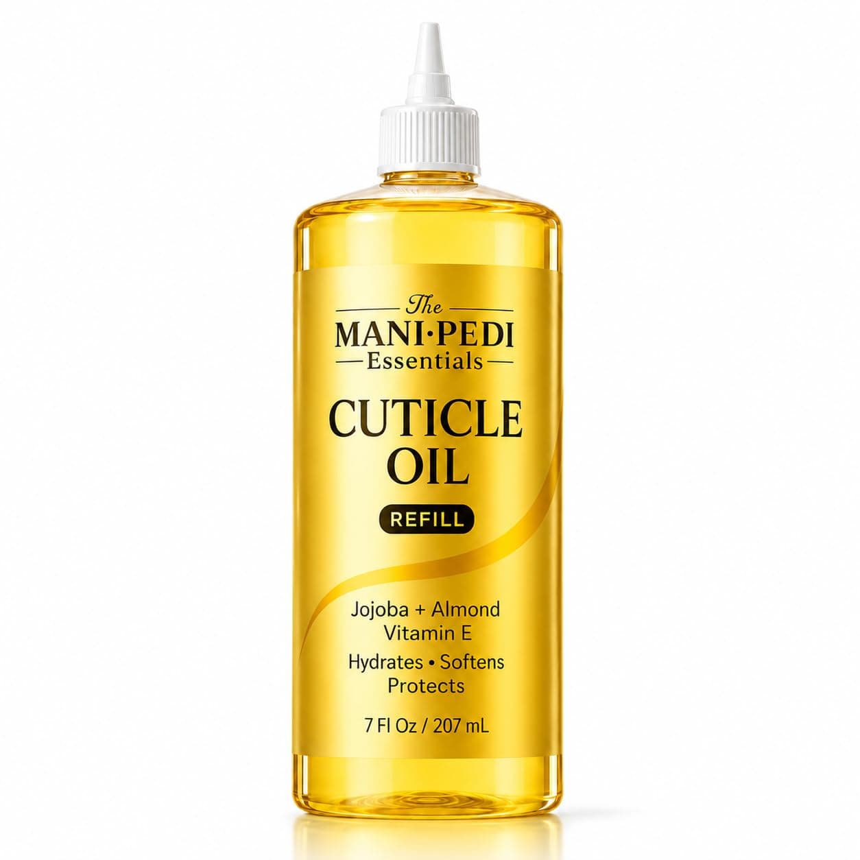 TMPE Professional Cuticle Oil Refill/Bulk Pack, enriched with Jojoba Oil, Vitamin E & Sweet Almond Oil. Manicurist's Choice for Healthy, Nourished Nails & Cuticles - 200ml