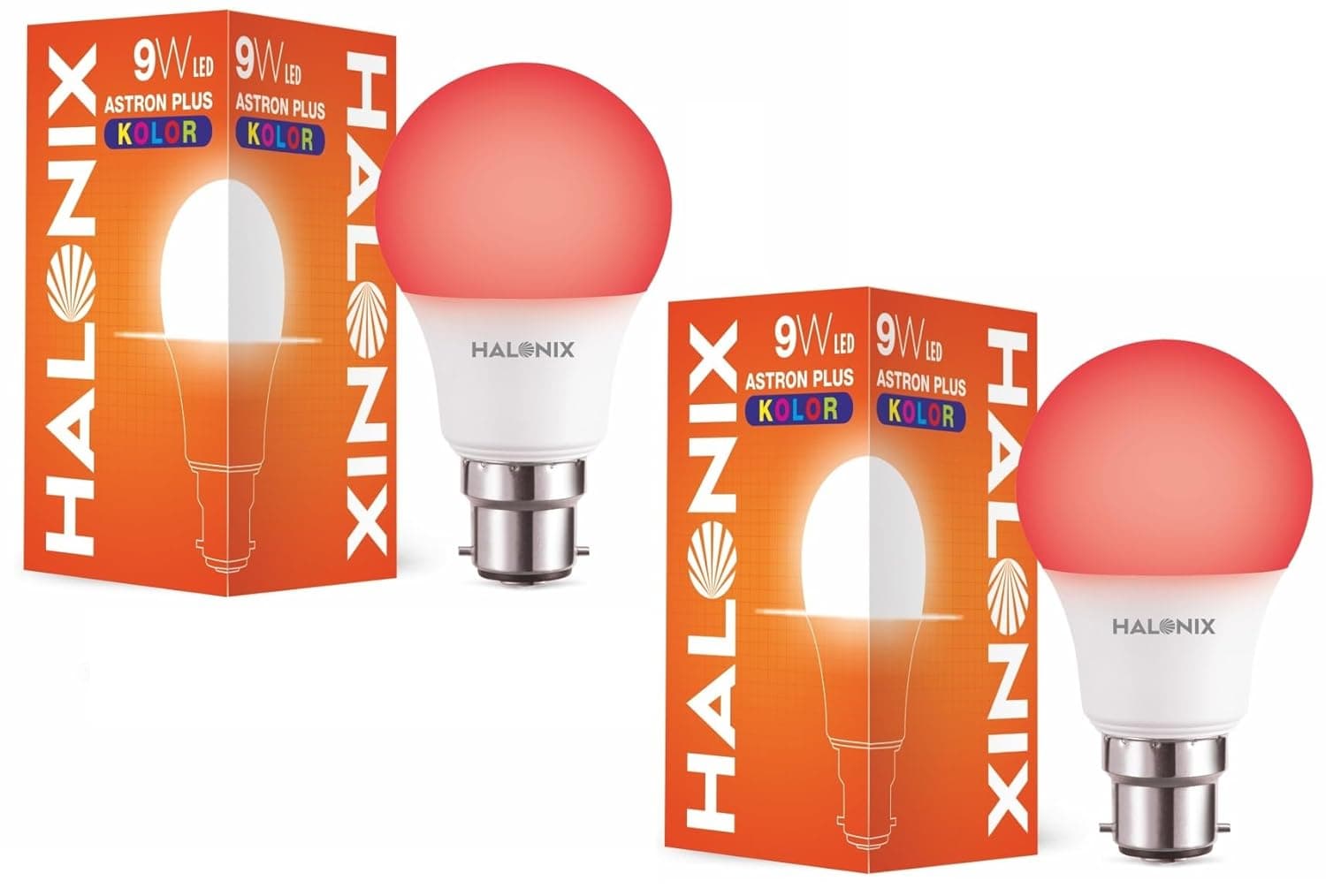 HALONIX LED BULB ASTRON PLUS 9W B22 RED PACK 2