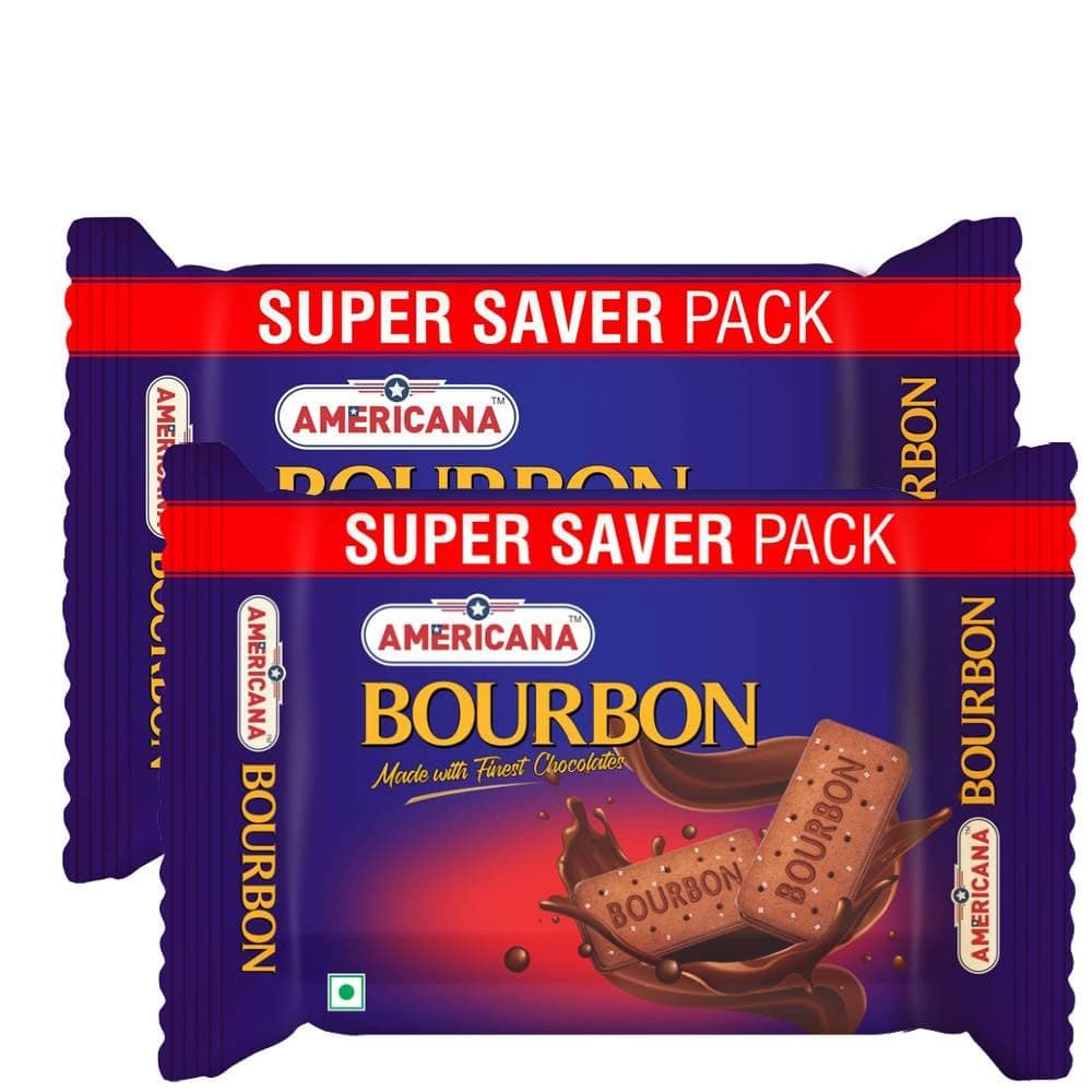 Americana Premium Bourbon Chocolate Sandwich Biscuits, 500g x 2 Packet = 1kg - Rich Creamy Filling, Crispy Cocoa Biscuits, Vegetarian Tea Time Snack