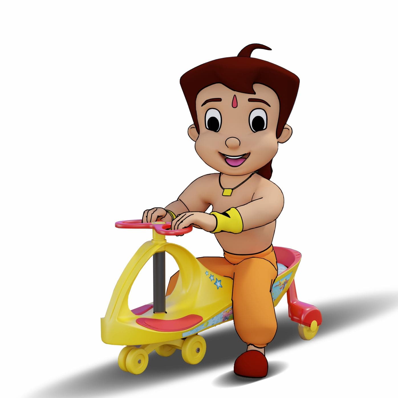 Cockatoo-Kids Buzzy Ride Chota Bheem Licensed Baby Car, Panda Cycle for Baby, Swing Car for Kids with Smooth & Silent Ride, PU Wheels, Comfortable Seat, Ideal for Toddlers 1-3 Years, Yellow