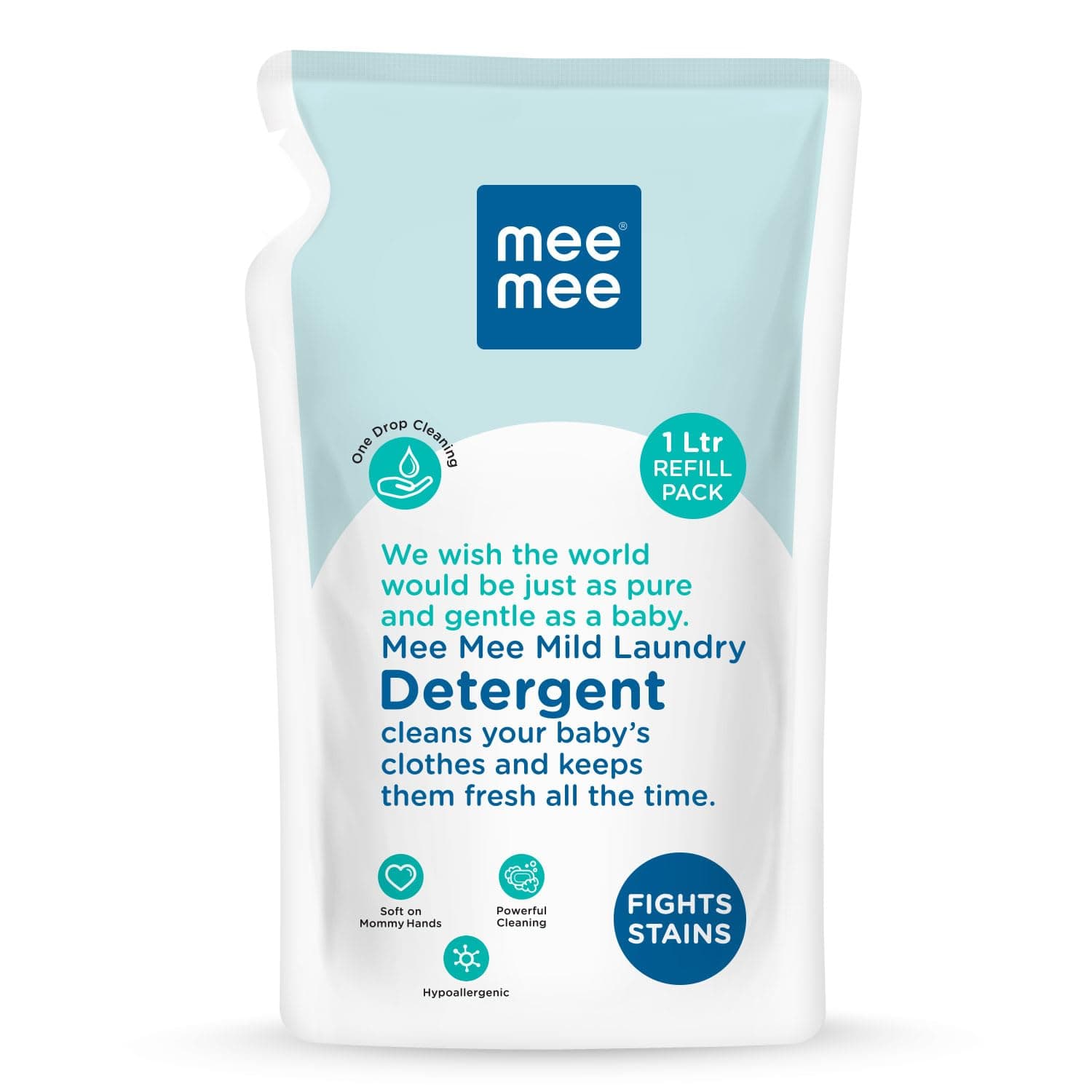 Mee Mee Baby Liquid Detergent 1 L | pH Balanced, Free from Harsh Chemicals, Safe for Mother’s Hands & Baby’s Skin | Anti-Bacterial, Removes Stains & Odor with One Drop, Hypoallergenic | Mild Scent