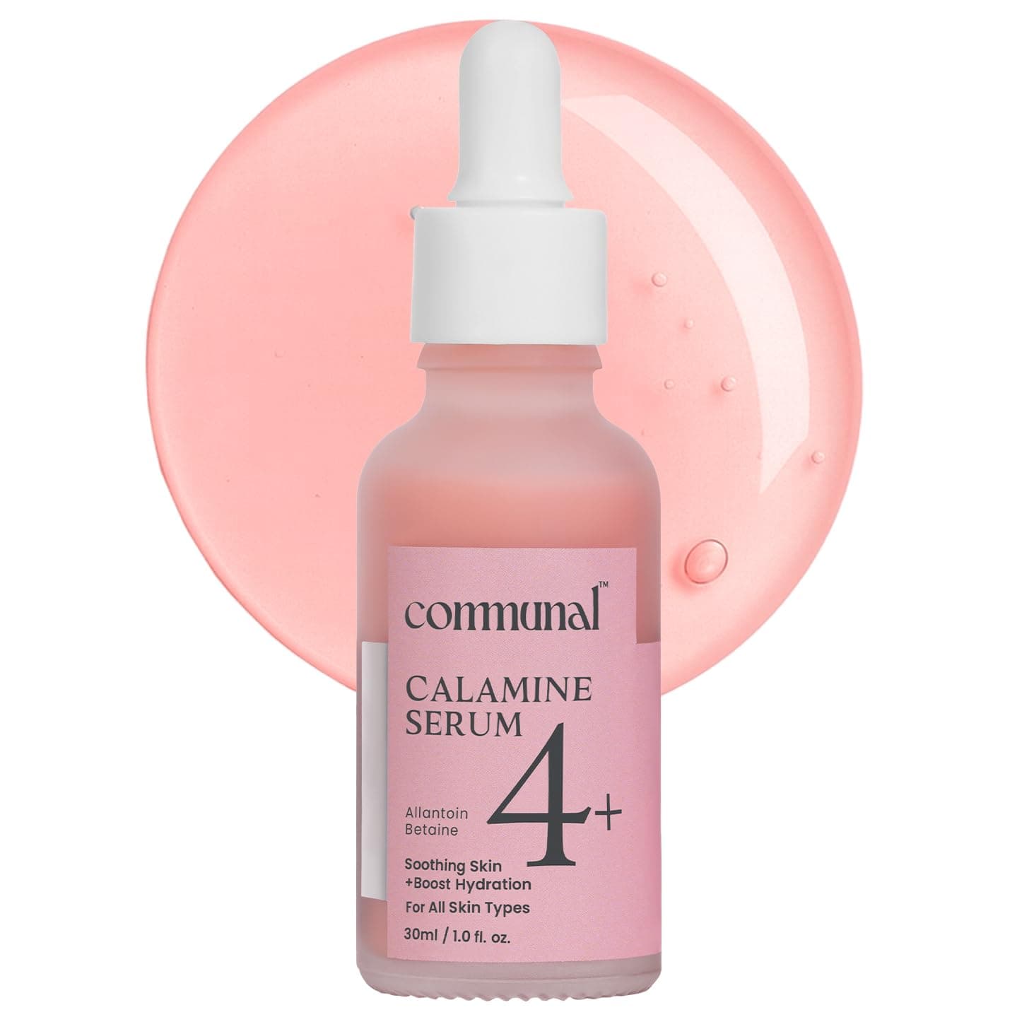 Communal Calamine 4% Face Serum 30ml with Allantoin & Betaine | Soothing Oil Control Face Serum for Oily, Acne-Prone & Sensitive Skin | Pore Minimizing, Hydrating & Redness Calming Formula