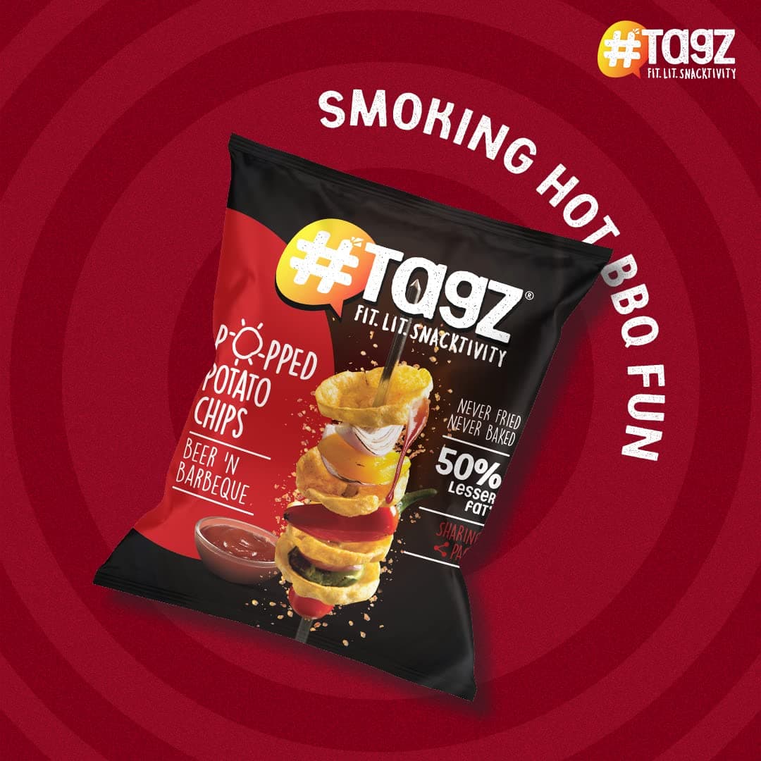 Tagz Popped Potato Chips - Beer n Barbeque, 40g