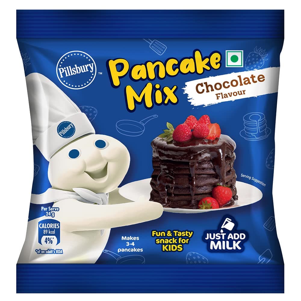 Pillsbury Chocolate Flavour Pancake Mix| 2-Minute Pancake Mix For Kids| No-Preservatives | 80 Gram