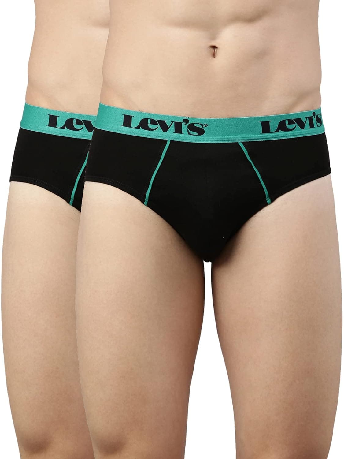 Levi's 065 Brief for Men | 100% Cotton Rib Fabric | Durable & Breathable Underwear for Men | Anti-Roll Waistband | Extra Supportive Gusset | Functional Fly | Dual Layer 3D Pouch | Tagless | Pack of 2