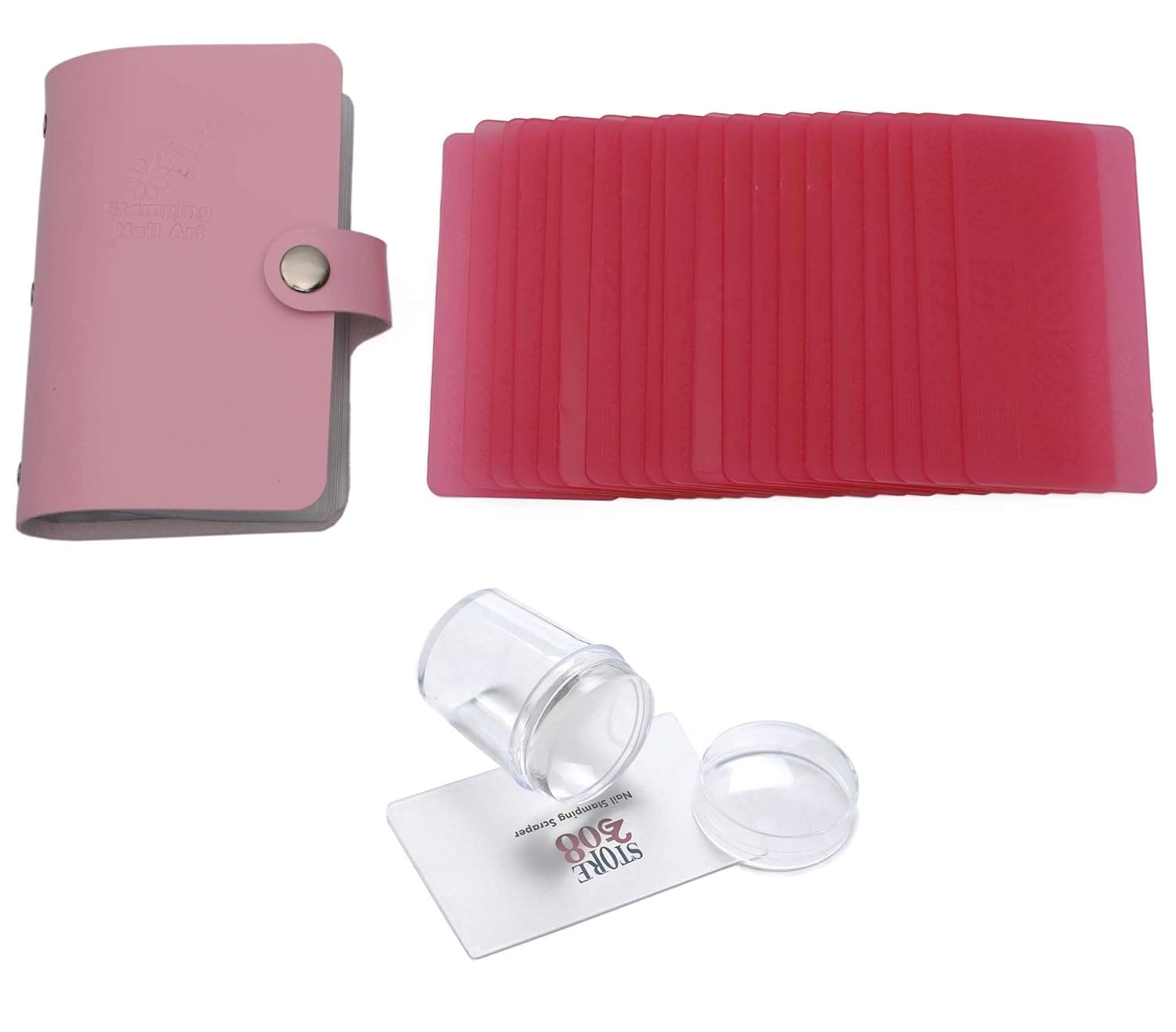 Lifestyle-You® Acrylic Nail Stamping Kit With 20 Image Plates & Carrying Pouch