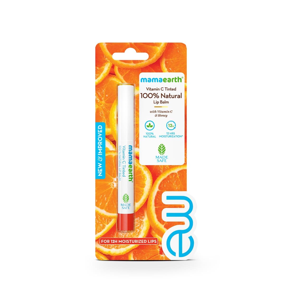 Mamaearth Vitamin C Tinted 100% Natural Lip Balm with Vitamin C & Honey for 12 hrs Moisturized Lips - 2 g | 100% Natural Formula which Provides 12 hrs* Moisturization | Free From Harmful Chemicals & Made Safe Approved