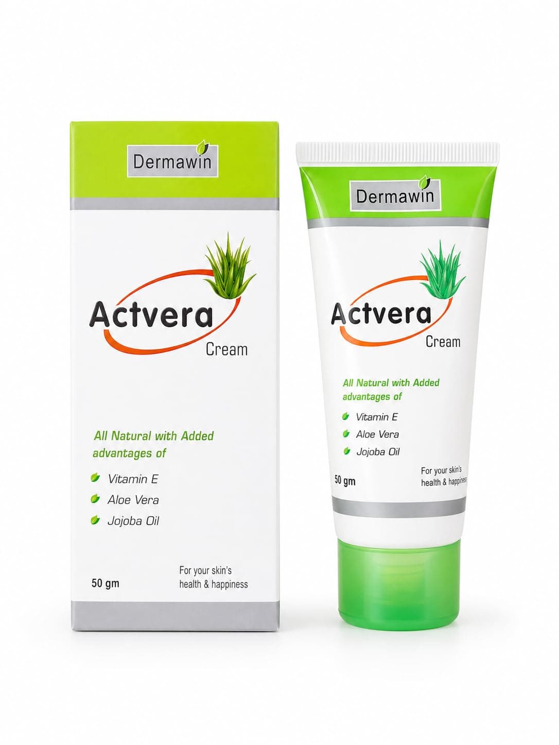 ACTVERA Cream Aloe Vera-Enriched Formula for Skin Hydration, Healing, and Brightening โ Reduces Redness, Soothes Irritation, and Repairs Damaged Skin Tissues with Vitamin E & Jojoba Oil