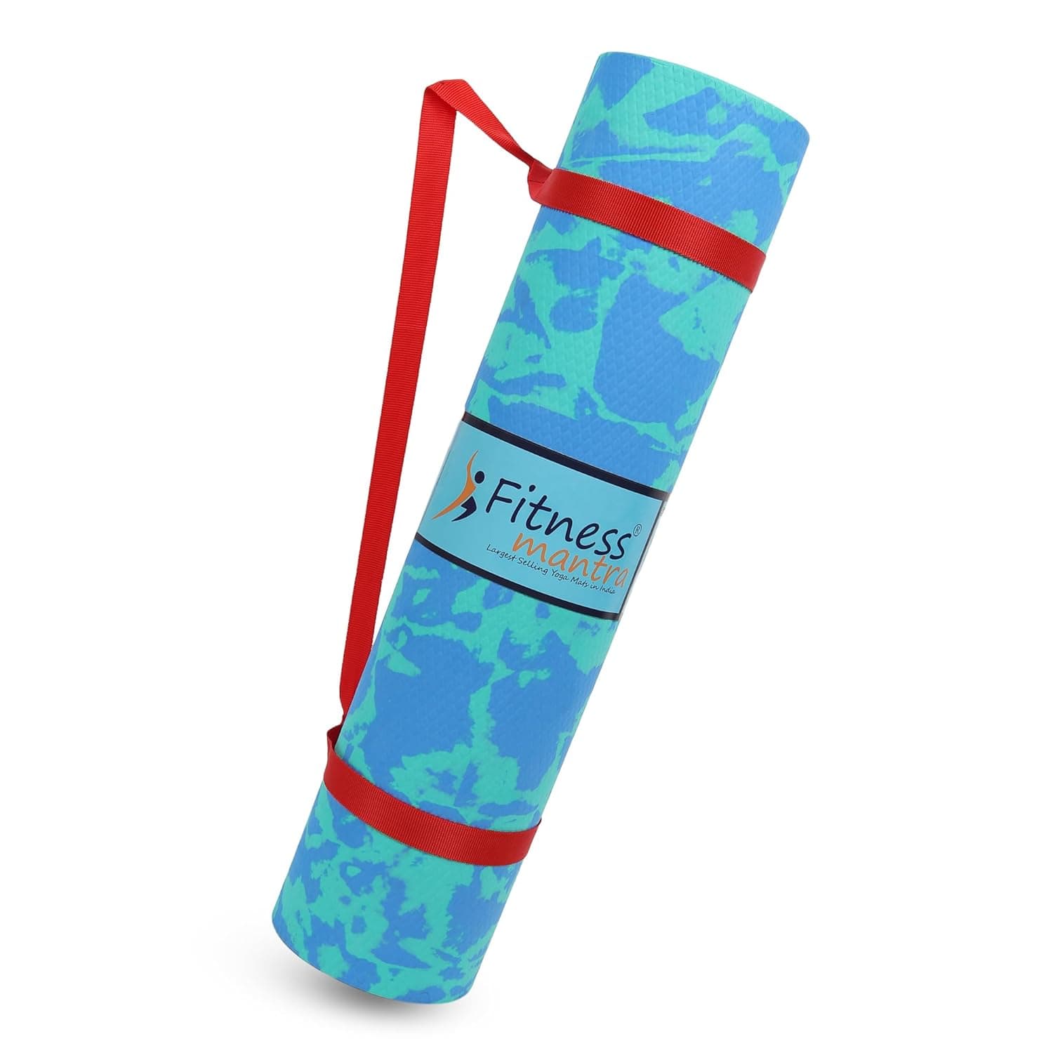 Fitness Mantra® 4mm Marble Design Anti Skid Yoga Mat for Men & Women| Qnty.-1 Pcs.|,Ethylene Vinyl Acetate,Blue