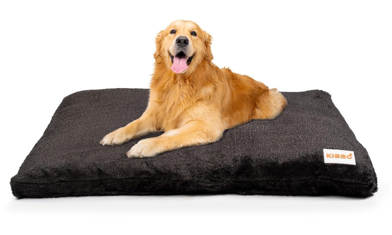 Faux Fur Winter Flat Bed for Dogs & Cats| Detachable Cover & Anti-Skid Base with Soft Faux Fabric, Spacious & Versatile Design for Extra Comfort | Large Size Breeds (Grey)