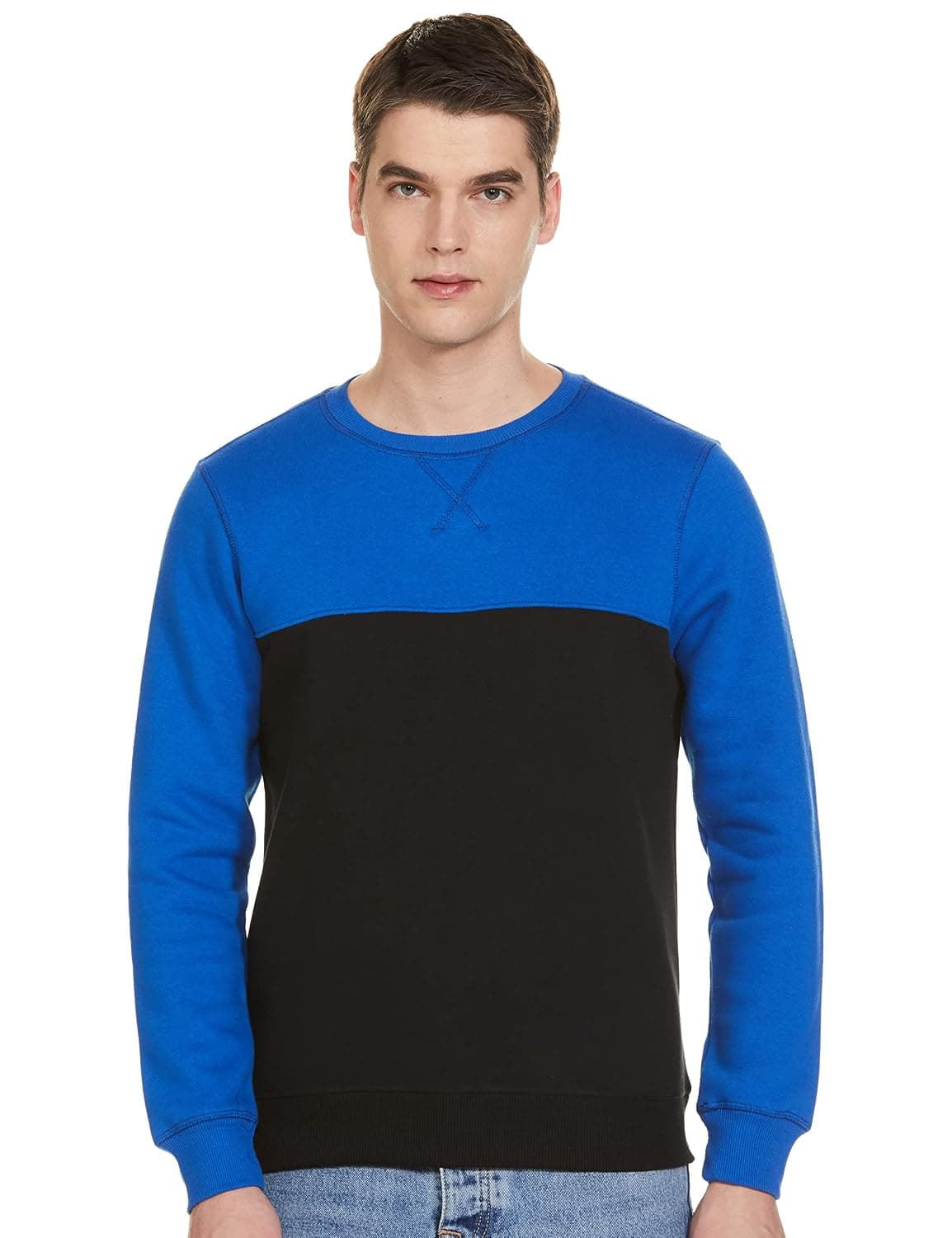 Amazon Brand - Symbol Men Cotton Rich Light Weight Crew Neck Sweatshirt (Regular Fit)