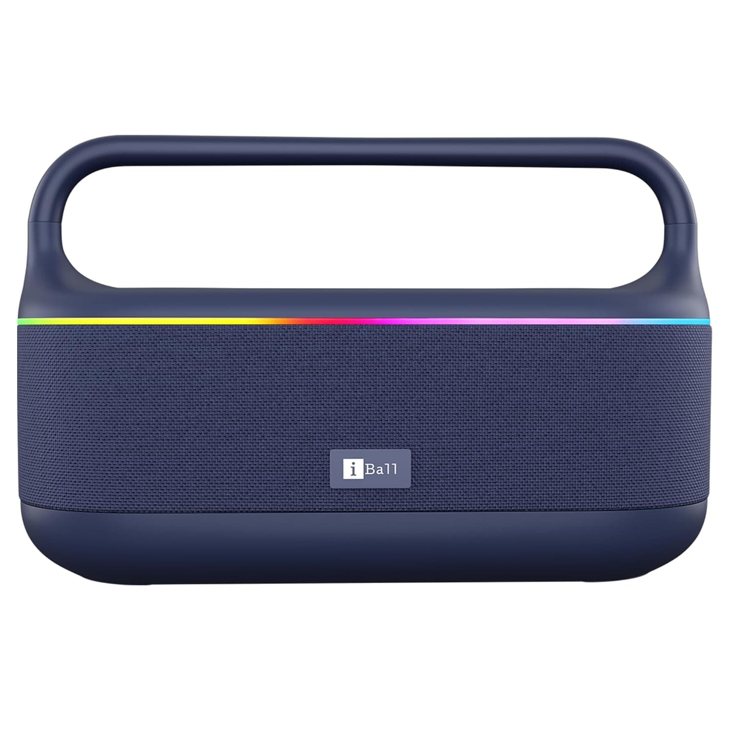 iBall Dhun 180 Portable Bluetooth Speaker, 50W RMS, 5Hrs Playback, Dual Drivers, Dual EQ, Metal Handle, Powerful BASS, TWS Support, RGB Lights, Fabric Finish, Type-C, Call Function (Blue)
