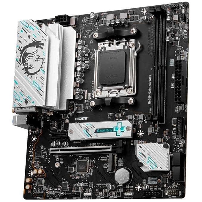 MSI B650M Gaming WiFi Motherboard, mATX - Supports AMD Ryzen 7000 Series Processors, AM5 - DDR5 Memory Boost 7800+ MHz/OC, PCIe 4.0 x16, M.2 Gen4, Wi-Fi 6E