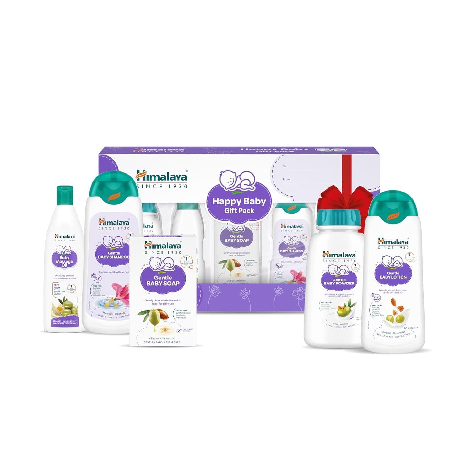 Himalaya Happy Baby Gift Pack 5s with Newborn Baby Essentials | No.1 Doctor Recommended Brand | Complete Baby Care Kit | Safe for Newborns | Perfect for Every Baby Celebration