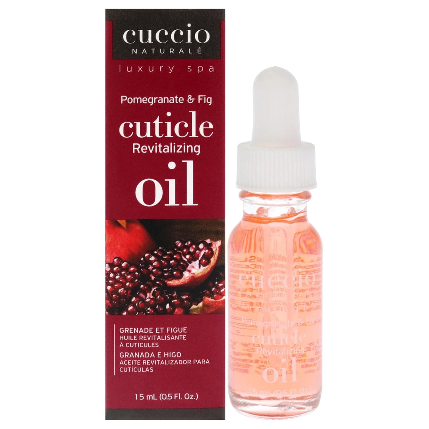 Cuccio Naturale Revitalizing Cuticle Oil - Hydrating Oil | For Repaired Cuticles Overnight - Remedy | Pomegranate & Fig | For Damaged Skin & Thin Nails - Paraben/Cruelty-Free Formula - 15ML