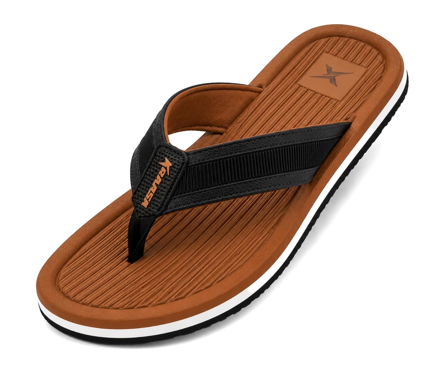 Kraasa DailyStep Men's Diabetic Footwear | Doctor Inspired | Wide Toe Box | Orthopedic Flip Flop | Pressure-Relief Cushion | Anti-Skid Waterproof EVA Slipper for Men