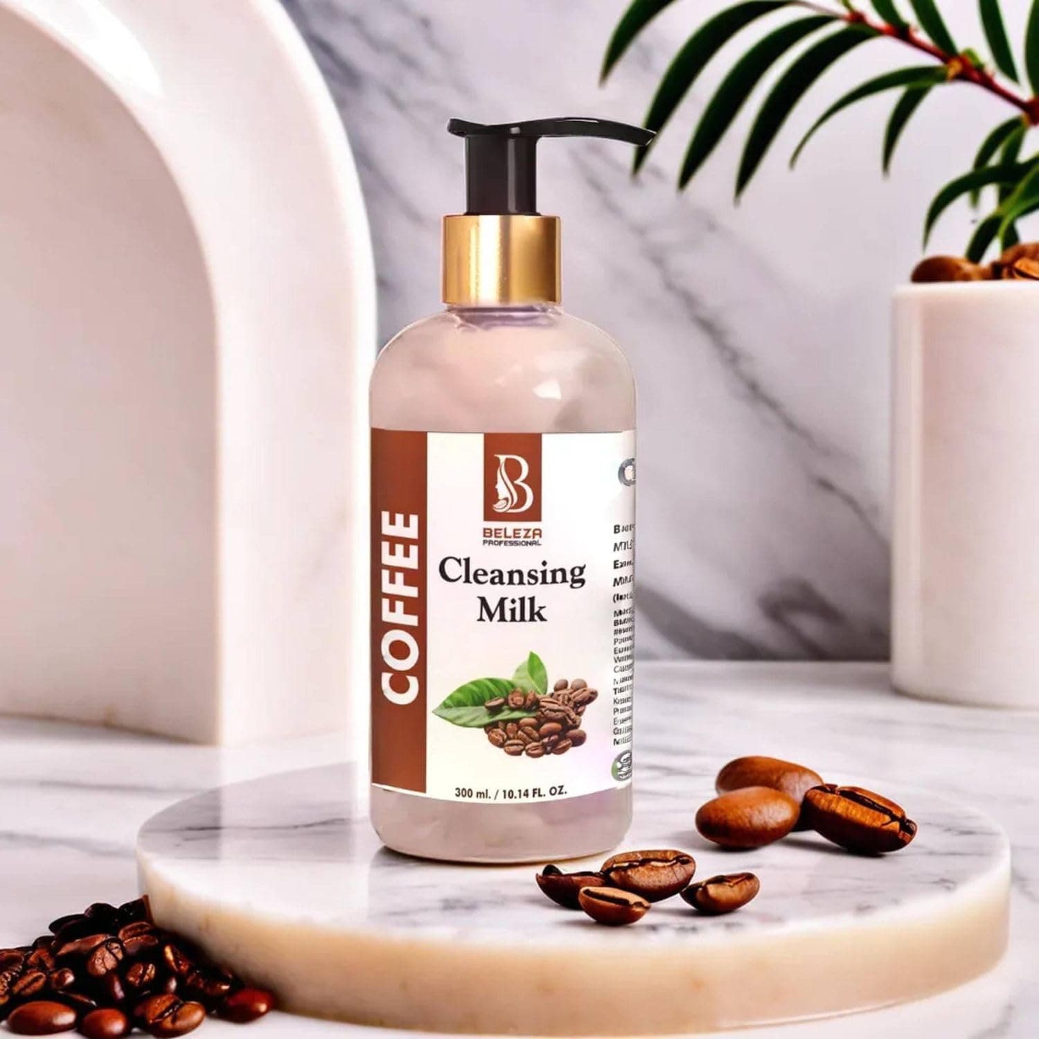 Beleza professional Coffee Cleansing Milk, 300 ml, Gently removes Make up & dirt.