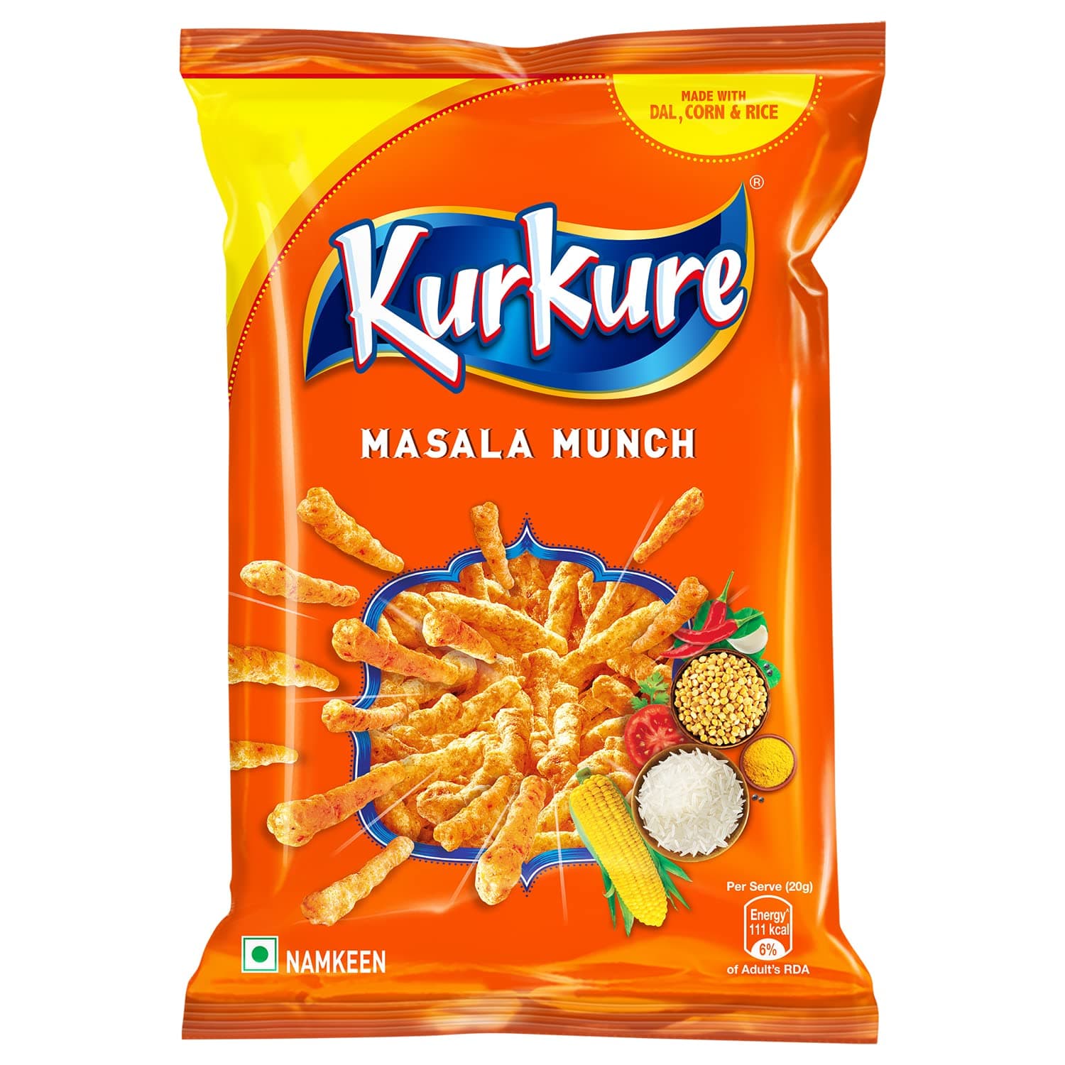 Kurkure Namkeen - Masala Munch, 68g / 81.9g/84.9g (weight may vary)
