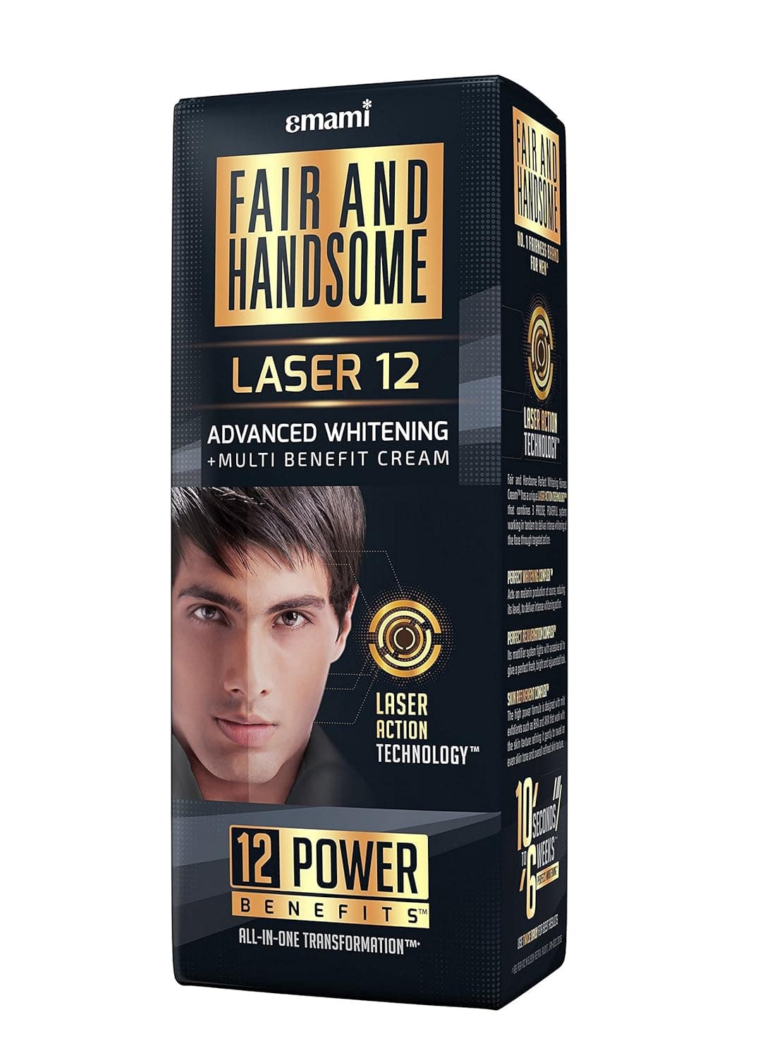 Fair and Handsome Laser 12 Advanced Whitening+ Multi Benefit Cream, 60 g (Pack of 1)