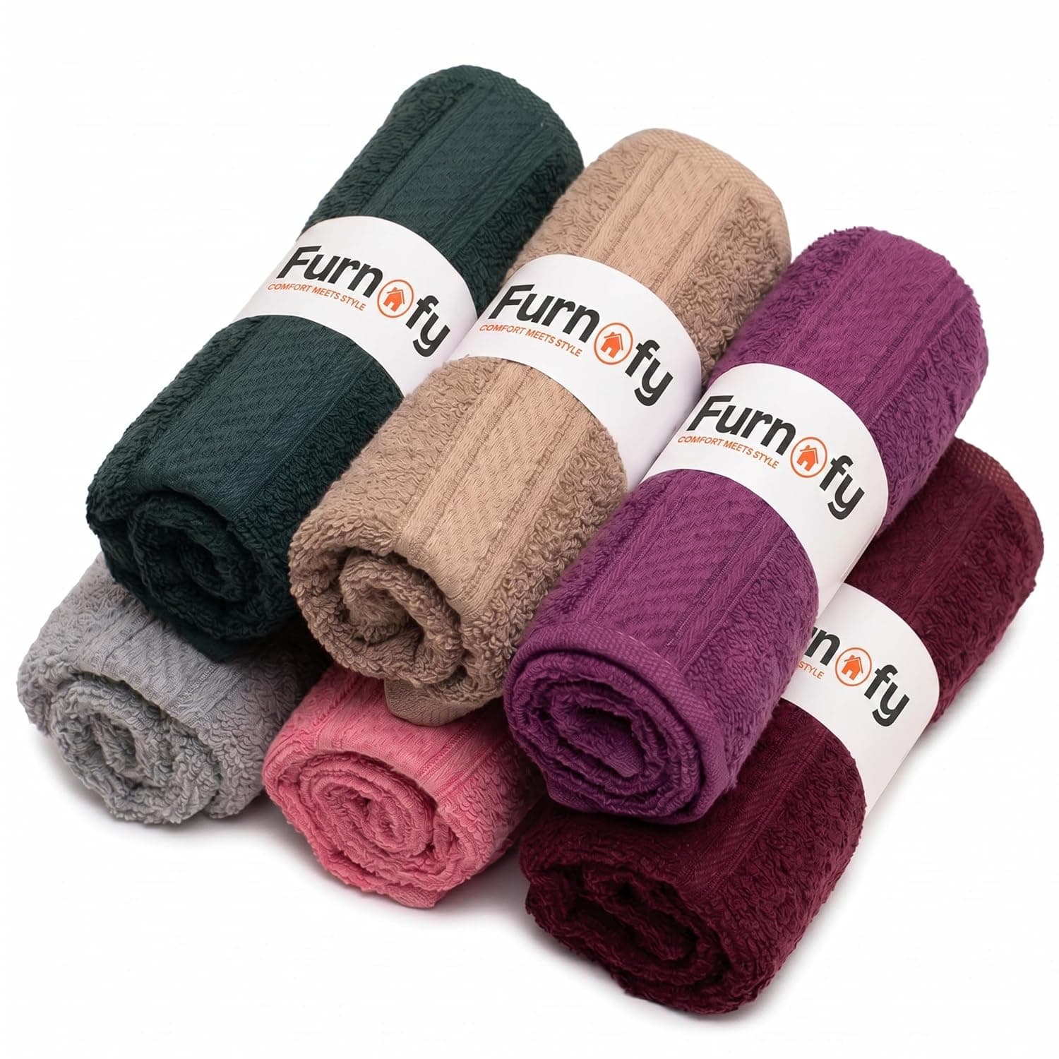 Premium Cotton Hand Towels Set of 6 – Ultra Soft, Highly Absorbent & Quick-Dry for Gym, Kitchen, Pool, Travel & Home (40x60 cm, Vibrant Multicolor)