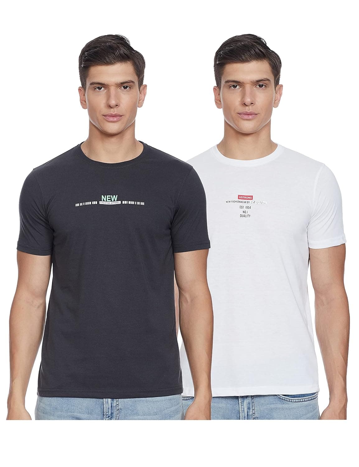Cazibe Men's Printed Regular fit T-Shirt (Pack of 2)