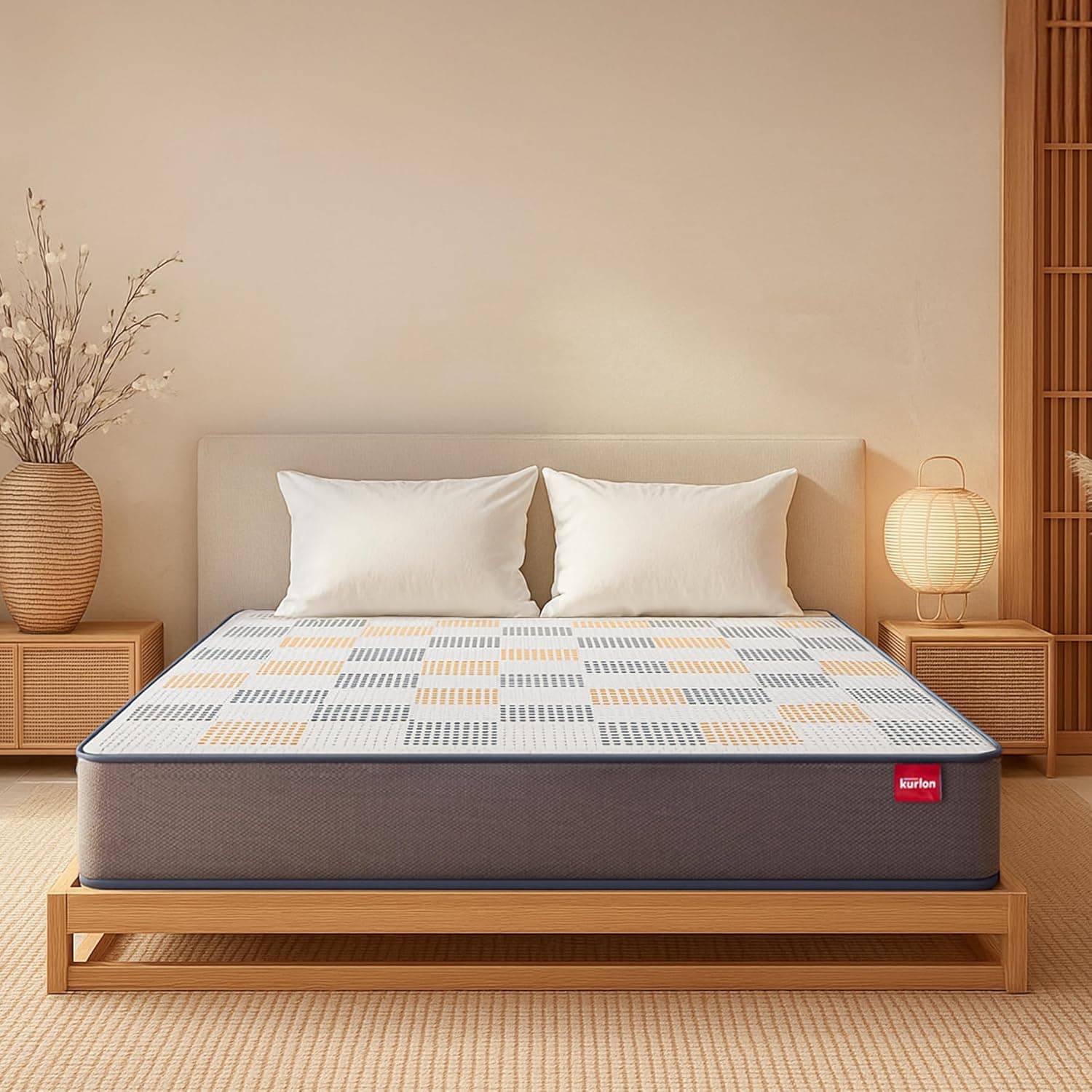 Kurlon Dual 8 Inch Mattress | Double Bed Mattress | Hypoallergenic & Comfortable | Dual Comfort | Non Static | Smooth Fabric | Reversible | Soft & Firm | 75x48x8 | 10 Years Warranty