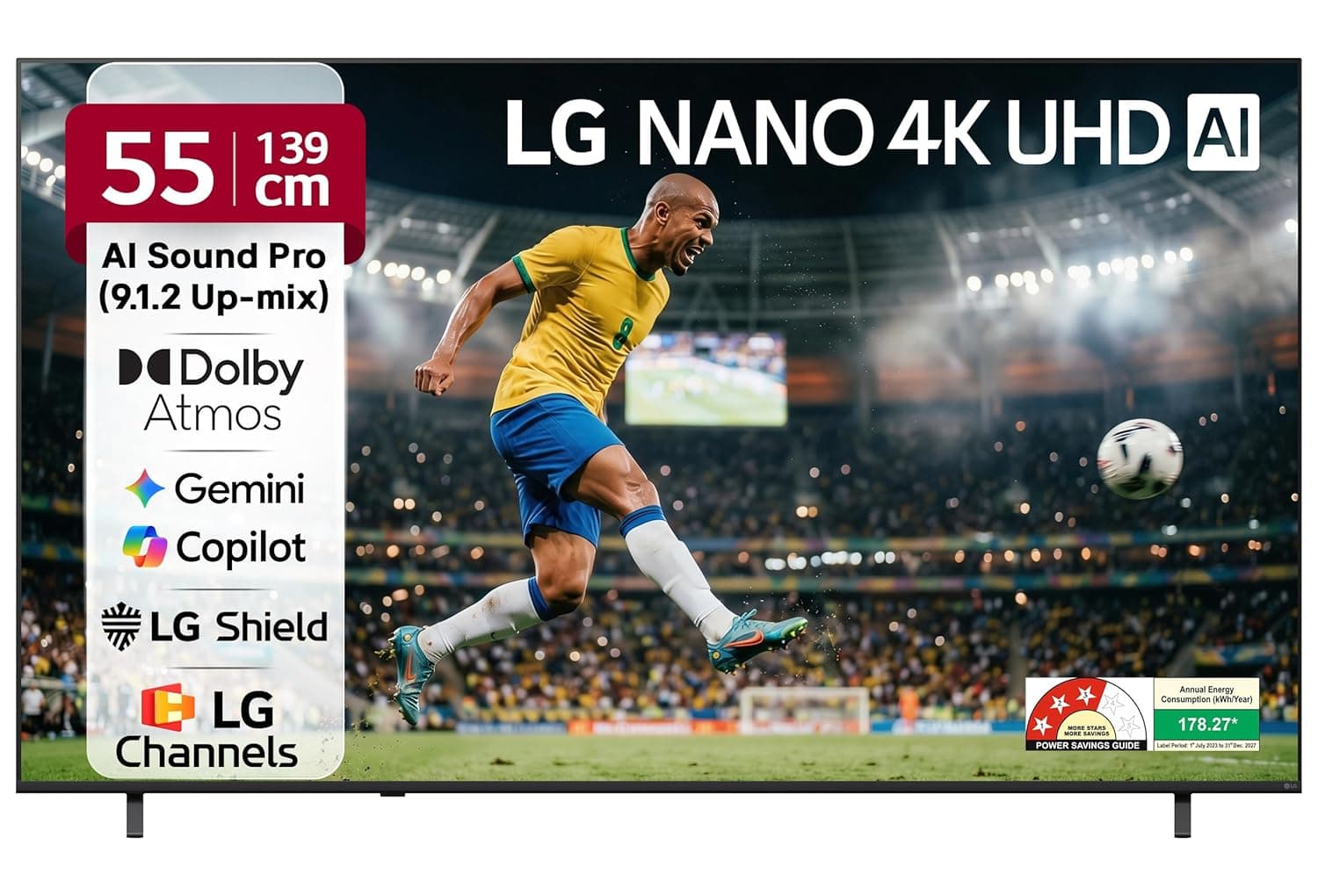 LG 139 cms (55 inches) NU87 AI Series Nano 4K Ultra HD Smart webOS VA LED TV 55NU870BPLA